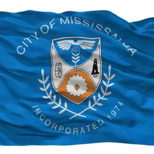 The city of mississippi flag waving in the wind. The city of mississippi flag waving in the wind.